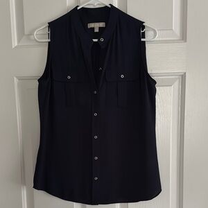 Banana Republic Navy Sleeveless Blouse